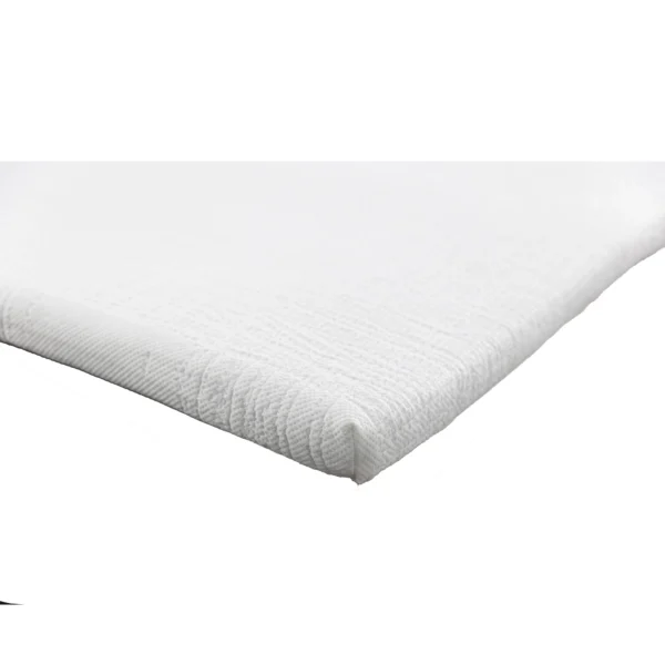 SlaapTyd Gel Matras Topper met 'n sigbare bamboes-tekstuur oortreksel, ontwerp vir ekstra gemak en temperatuurregulering.